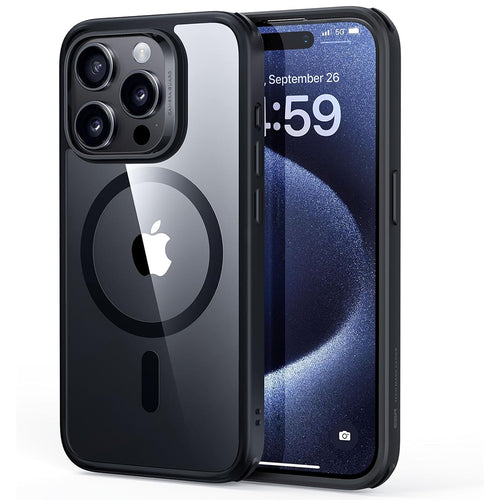 Husa pentru iPhone 15 Pro Max, ESR Classic Hybrid HaloLock, negru