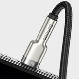Cablu Baseus de date Cafule Series Metal (Catljk-A01), Type-C to Lightning, Incarcare rapida PD20W, 480Mbps, 2.4A, 1m, negru