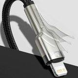 Cablu Baseus de date Cafule Series Metal (Catljk-A01), Type-C to Lightning, Incarcare rapida PD20W, 480Mbps, 2.4A, 1m, negru