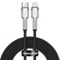 Cablu Baseus de date Cafule Series Metal (Catljk-A01), Type-C to Lightning, Incarcare rapida PD20W, 480Mbps, 2.4A, 1m, negru