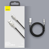 Cablu Baseus de date Cafule Series Metal (Caljk-A01), USB to Lightning, 2.4A, 480Mbps, 1m, negru