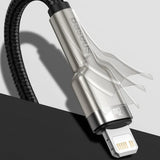 Cablu Baseus de date Cafule Series Metal (Caljk-A01), USB to Lightning, 2.4A, 480Mbps, 1m, negru