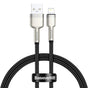 Cablu Baseus de date Cafule Series Metal (Caljk-A01), USB to Lightning, 2.4A, 480Mbps, 1m, negru