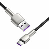 Cablu Baseus de date Cafule Series Metal (CAKF000001), USB to Type-C, Super Incarcare rapida, 66W, 6A, 25cm, negru