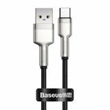 Cablu Baseus de date Cafule Series Metal (CAKF000001), USB to Type-C, Super Incarcare rapida, 66W, 6A, 25cm, negru