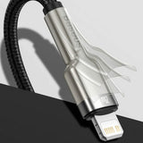 Cablu Baseus de date Cafule Series Metal (Catljk-01), Type-C to Lightning, 20W, 25cm, negru