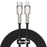 Cablu Baseus de date Cafule Series Metal (Catljk-01), Type-C to Lightning, 20W, 25cm, negru