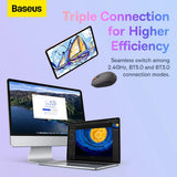 Mouse wireless Baseus Tri-Mode F01B (B01055503413-00), Bluetooth 5.0, 2.4G, 1600 DPI, roz