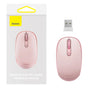 Mouse wireless Baseus Tri-Mode F01B (B01055503413-00), Bluetooth 5.0, 2.4G, 1600 DPI, roz