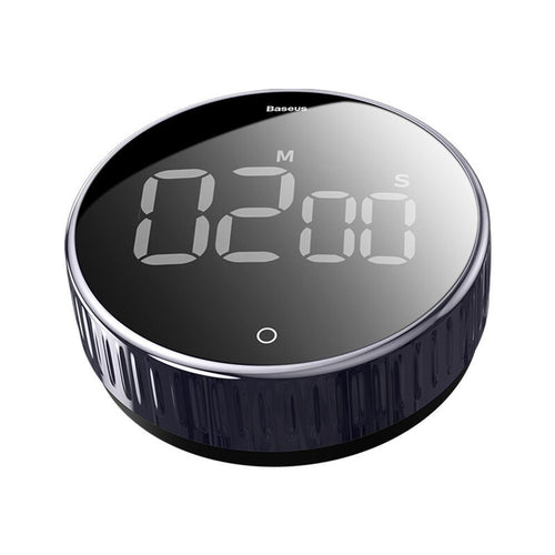 Baseus Heyo Rotation Countdown Timer (Acdjs-01), ABS, Large Backlit Display, Magnetic, 90dB, 4.5V, Negru