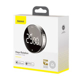 Baseus Heyo Rotation Countdown Timer (Acdjs-01), ABS, Large Backlit Display, Magnetic, 90dB, 4.5V, Negru