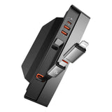 Hub USB Baseus T-Space Series (B00051300111-00), USB-C to HDMI, Type-C, 3x USB, RJ45 pentru Tesla Model 3 / Y, negru;gri