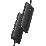 Hub USB Baseus Hub Adapter Lite Series (WKQX030101), USB to 4x USB3.0, Type-C, 1m, negru