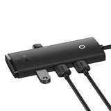 Hub USB Baseus Hub Adapter Lite Series (WKQX030101), USB to 4x USB3.0, Type-C, 1m, negru