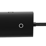 Hub USB Baseus Hub Adapter Lite Series (WKQX030201), USB to 4x USB3.0, Type-C, 2m, negru
