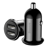 Incarcator auto Baseus (Ccallp-01), 2x USB, Mini Appearance, 4.8A, negru