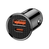 Incarcator auto Baseus Circular (Ccall-YS01), USB, Type-C, Incarcare rapida, 30W, 5A, negru