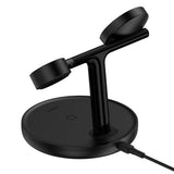 Incarcator wireless Baseus Swan (WXTE000101), MagSafe, pentru iPhone, iWatch, AirPods, cu Cable Type-C, 1m, negru