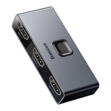 Adaptor Baseus Matrix HDMI Switcher (Cahub-BC0G), Two-Way Switch Splitter 2in1 Or 1in2, 3x HDMI, 4K@30Hz, Gri