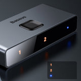 Adaptor Baseus Matrix HDMI Switcher (Cahub-BC0G), Two-Way Switch Splitter 2in1 Or 1in2, 3x HDMI, 4K@30Hz, Gri