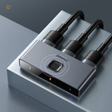 Adaptor Baseus Matrix HDMI Switcher (Cahub-BC0G), Two-Way Switch Splitter 2in1 Or 1in2, 3x HDMI, 4K@30Hz, Gri