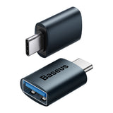 Adaptor Baseus OTG Adapter Ingenuity Series (ZJJQ000003), Type-C to USB 3.2, 10 Gbps, Albastru