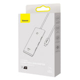 Hub USB Baseus Hub Adapter Lite Series (WKQX030301), Type-C to 4x USB 3.0, Type-C, 0.25m, negru