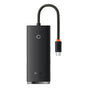 Hub USB Baseus Hub Adapter Lite Series (WKQX030301), Type-C to 4x USB 3.0, Type-C, 0.25m, negru