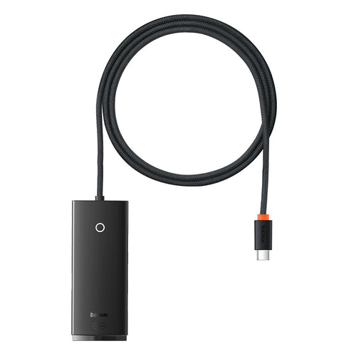Hub USB Baseus Hub Adapter Lite Series (WKQX030401), USB-C to 4x USB 3.0, Type-C, 1m, negru