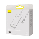 Hub USB Baseus Hub Adapter Lite Series (WKQX030401), USB-C to 4x USB 3.0, Type-C, 1m, negru