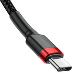 Cablu Baseus de date Cafule (Catklf-H91), Type-C to Type-C, Incarcare rapida, 60W, 20V, 3A, 2m, negru;rosu