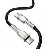 Cablu Baseus de date Cafule Series Metal (Catjk-D01), Type-C to Type-C, Super Incarcare rapida, 100W, 480Mbps, 20V, 5A, 2m, negru