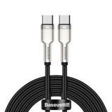 Cablu Baseus de date Cafule Series Metal (Catjk-D01), Type-C to Type-C, Super Incarcare rapida, 100W, 480Mbps, 20V, 5A, 2m, negru