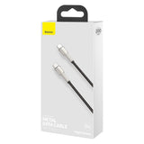 Cablu Baseus de date Cafule Series Metal (Catjk-D01), Type-C to Type-C, Super Incarcare rapida, 100W, 480Mbps, 20V, 5A, 2m, negru