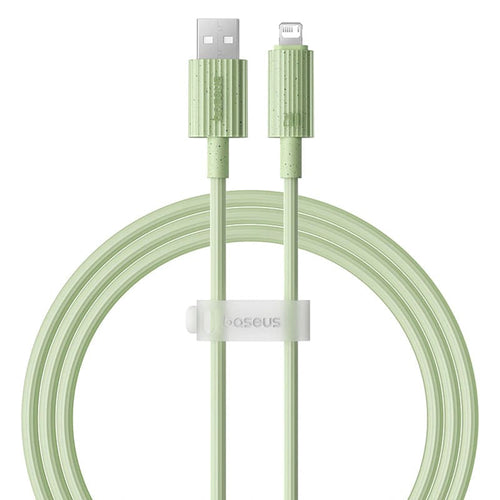Cablu Baseus de date Habitat Series (P10360200631-01), USB to Lightning, 480Mbps, 2.4A, 2m, verde deschis