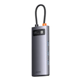 Hub USB Baseus Docking station Metal Gleam Series (WKWG070013), 4in1 Multifunctional Hub, Type-C to 4 x USB 3.0, Type-C, gri