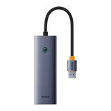 Hub USB Baseus Docking station UltraJoy Series (B0005280A813-01), USB to 3 x USB 3.0, RJ45, 100W, gri
