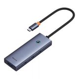 Hub USB Baseus Docking station UltraJoy (B00052807813-01), Type-C to HDMI, 4xUSB, Type-C, 4K@60Hz, gri