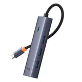 Hub USB Baseus Docking station UltraJoy (B00052807813-01), Type-C to HDMI, 4xUSB, Type-C, 4K@60Hz, gri