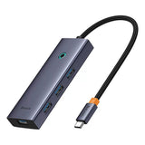 Hub USB Baseus Docking station UltraJoy (B00052807813-01), Type-C to HDMI, 4xUSB, Type-C, 4K@60Hz, gri