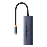 Hub USB Baseus Docking station UltraJoy (B00052807813-01), Type-C to HDMI, 4xUSB, Type-C, 4K@60Hz, gri