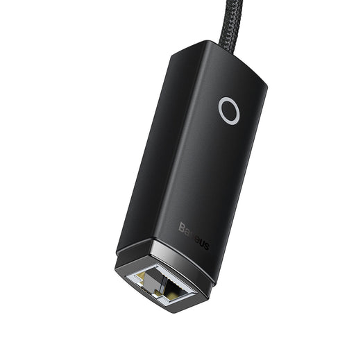 Adaptor Baseus Ethernet Adapter Lite Series (WKQX000001), USB to RJ45 LAN Port, 100Mbps, Negru