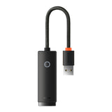 Adaptor Baseus Ethernet Adapter Lite Series (WKQX000001), USB to RJ45 LAN Port, 100Mbps, Negru