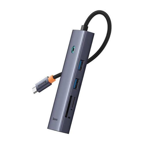 Hub USB Baseus UltraJoy (B00052805813-00), Type-C to HDMI, 2x USB, Type-C, RJ45, SD, TF, gri
