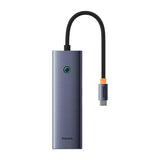 Hub USB Baseus UltraJoy (B00052805813-00), Type-C to HDMI, 2x USB, Type-C, RJ45, SD, TF, gri