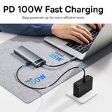 Hub USB Baseus Hub Metal Gleam (B00030709811-00), Type-C to HDMI 4K@60Hz, VGA, 4x USB, Type-C, RJ45, SD, TF, 3.5mm, gri