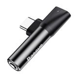 Adaptor Baseus Audio Adapter L41 (CATL41-01/A10229300117-Z1), Type-C to Type-C, Jack 3.5 Mm, Negru