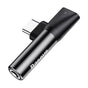 Adaptor Baseus Audio Adapter L41 (CATL41-01/A10229300117-Z1), Type-C to Type-C, Jack 3.5 Mm, Negru