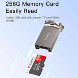 Cititor de carduri Yesido Card Reader (GS20), USB to TF Card, Aluminium Alloy, 480Mbps, gri