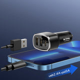 Incarcator auto Yesido Incarcator auto (Y47), Dual USB, Type-C, Incarcare rapida, 49W, Aliaj aluminiu, negru